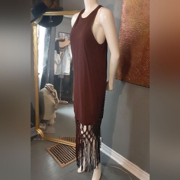 Zara 100% Cotton Fringed Maxi Dress - Picture 6 of 9